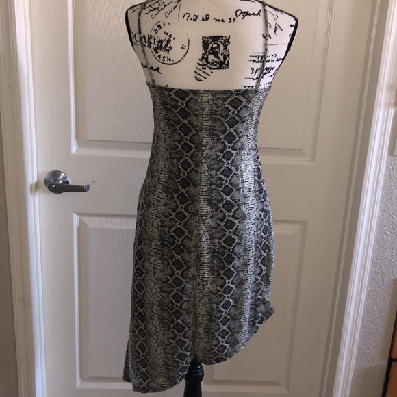 Y2K NWT Snakeskin high low Mini Dress - Picture 6 of 7